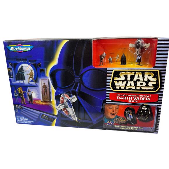 VTG 1997 Star Wars Micro Machines Transforming Action Set Darth Vader Galoob - Picture 1 of 7